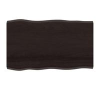 Plateau de Table en Chêne Massif Traité, 100x60x(2-4) cm, Bord Vivant | Bois chêne massif, finition foncée prête à l'emploi, bord vivant artisanal, pièce unique, livraison aléatoire, usage