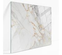 Plateau de Table en Verre pour Salle à Manger Marbre Élégant Avec Veines 50x50