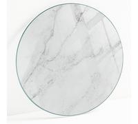 Plateau de Table en Verre pour Salle à Manger Motif De Surface En Marbre fi60