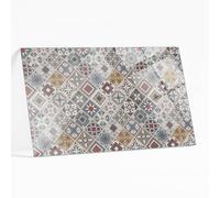 Plateau de Table en Verre Trempé 120x80 cm | Plaque de Sécurité | Installation Facile | avec Coussinets Antidérapants | Bords Polis | Idéal pour Le Salon | Style Moderne - Mosaïque avec Ornements