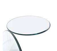 Plateau De Table en Verre Trempé Rond 28-60 cm, Protection De Table Ronde Transparente, Verre Transparent avec Bord Biseauté Trempé, pour Salle À Manger, Salon, Bureau(42cm(16.5inch))