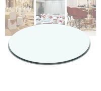 Plateau de Table en Verre Trempé, Surface en Verre Clair Ronde de Remplacement pour Intérieur Et Extérieur, Plateau De Table en Verre Trempé Clair De 8 mm D'épaisseur(30.7in-78cm)