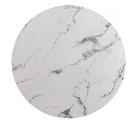 Plateau de table - KARE - Schickeria - Effet marbre blanc - Diamètre 110cm - Design contemporain