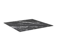 Plateau de table noir 70 x 70 cm en verre trempé aspect marbre - Plateau de table élégant et résistant pour cuisine, salon ou bureau - Facile à nettoyer et résistant aux rayures