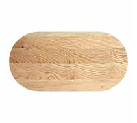 Plateau de table ovale en bois massif de chêne 120 x 60 x 2 cm | Surface lisse, facile à nettoyer, veine, utilisation polyvalente, compatible avec plusieurs bases