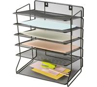 Plateau de table q-connect kf17289 noir métallique grille 6 plateaux 325x230x390 mm