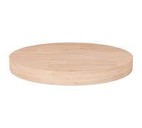 Plateau de table rond Ø 50 x 4 cm, chêne massif non traité, plateau de table durable pour table basse, bureau, café, restaurant