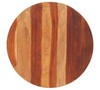 Plateau de Table Rond en Bois d'Acacia Massif 70 cm, 25-27 mm | Bois dur tropical, charme rustique, entretien facile, usage restaurant ou maison, pièce unique