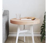 Plateau de table rond en bois de hêtre massif - Diamètre : 40 x 4 cm - Plaque en bois non traité pour table d'appoint, table de bar, projet de meubles DIY - Grain de bois naturel