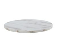Plateau de table rond en mélaminé 60 cm marbre blanc - Oviala