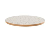 Plateau de table rond en mélaminé 60 cm terrazzo Rivoli - Oviala