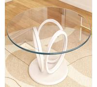 Plateau de Table Rond en Verre, Surface de Table Claire pour de Meuble | Portant, Bord Poli, Imperméable, Résistant à L'Usure, Résistant à La Pression, Durable(52CM (20IN))