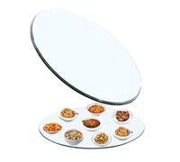 Plateau de table rond en verre transparent de 58 cm pour table de salle à manger, café, jardin, verre élégant et polyvalent