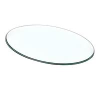 Plateau de Table Rond en Verre Trempé, 6 mm D'épaisseur Bords Lisses Protection de Plan de Travail pour Cuisine Basses Salle à Manger(50cm/20inch)