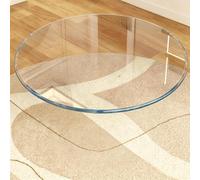 Plateau De Table Rond En Verre Trempé,Pour Salle À Manger, Tables D'Appoint | Surface Claire, Résistant Aux Rayures, Antitache, Résistant À La Pression, Durable, Bords Sécurisés(65CM (25IN))