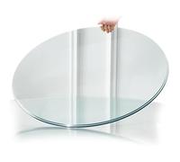 Plateau de table rond en verre trempé pour terrasse et cuisine extérieure - 40 cm, 50 cm, 60 cm, 70 cm, 80 cm - Bords arrondis transparents, idéal pour les tables à manger et les tables bass