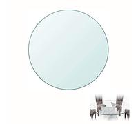 Plateau de table rond en verre trempé transparent - Housse de patio de 14 à 40 pouces Conception à bords arrondis Idéal pour les tables basses Finition élégante en verre et miroir Facile à n