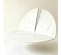 Plateau de Table Ronde Effet Marbre Pliable Remplacement Extension Table | Remplacement de Plateau Pliable Extensible Faux Marbre Blanc pour Table à Manger, Extenseur Gain(Stone,220cm/86.6in)