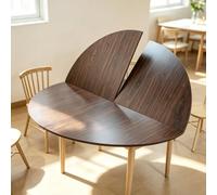 Plateau de Table Ronde Pliable en Bois Remplacement Extension de Table | Remplacement de Plateau Pliable Extensible pour Table à Manger, Extenseur de Table en Bois Gain(Walnut,170cm/66.9in)