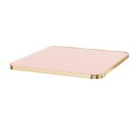 Plateau de table stratifié 70 cm marbre et bord aluminium rose Montmartre - Oviala