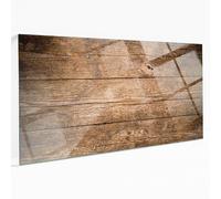 Plateau de Table Verre Minimaliste Design Structure Des Planches En Bois 120x60