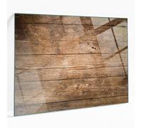 Plateau de Table Verre Minimaliste Design Structure Des Planches En Bois 80x60