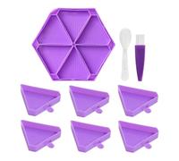 Plateau de tri de peinture - Plateau de 6,5 pouces | Plateaux en PP - Ensemble de tri d'art diamant portable avec grands petits plateaux, cuillère, brosse pour salle d'artisanat, ateliers à domicile e