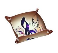 Plateau de valet en cuir imprimé notes de musique violet pour femme, organisateur de voyage, bijoux, cosmétiques