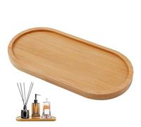 Plateau de vanité en Bambou, Plateau de réservoir de Salle de Bains, Plateau Distributeur de Savon Ovale, Plateau Organisateur pour la Maison, Salle de Bain, Usage Quotidien
