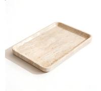 Plateau de vanité en travertin beige pour bijoux 25 cm