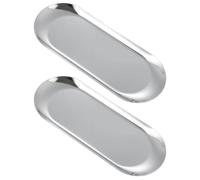 Plateau de vanité pour salle de bain 9.1x3.5, en acier inoxydable épais, facile à nettoyer, pour gâteaux, collations, bijoux, bougies