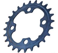 Plateau de vélo en acier inoxydable 24T BCD64 mm 4 boulons ronds pour systèmes de vitesse 9/10/11/12 avec dents usinées de précision pour un changement de vitesse en douceur Finition noire