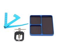 Plateau de Vis pour RC en Alliage d'Aluminium, Boîte de Rangement avec Outil de Démontage et Règle de Réglage, Rouge - Durable et Précis, Parfait pour Modèles RC (Bleue)