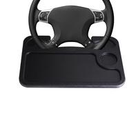 Plateau de Volant de Voiture pour VW Polo 9N 2002 2003 2004 2005 2006 2007 2008 2009 2010,Double-Face Plateau Repas Voiture,Portatif Bureau de Volant de Voiture,B-Black