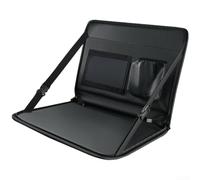 Plateau de volant pliable en cuir, noir, 42 x 30 x 4 cm, support pour ordinateur portable de voiture et organisateur avec design multifonctionnel pour conducteurs et voyageurs