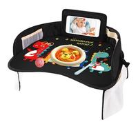Plateau de voyage d'activité pour - table de booster de voiture, plateau de jouets imperméable | rembourrée, organisateur de jouets intégré pour manger du dessin de jeu pendant l