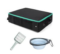 Plateau de voyage pour chats | Plateau de voyage avec rigide | imperméable et résistant avec couvercle et poignée pour transport facile en voyage | pour voyages en voiture