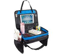 Plateau de voyage pour enfants pour manger et jouer Organiseur pour siège arrière pour tout-petits Support pour iPad et tablette 17 po par 13 po Grandes poches latérales en maille et porte-bouteille d'eau