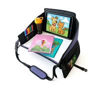 Plateau de voyage pour enfants pour siège de voiture - Violet - Le bureau de voyage essentiel avec support de tablette amovible, rangement intégré et panneaux stabilisés, plateau de voiture