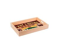 Plateau déco en bois - C'est L'heure - 35 x 23 cm