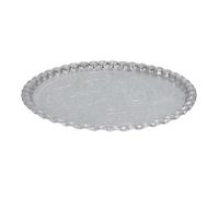 Plateau Décoratif en Métal Argenté Motif Ornemental Ø47,5cm - MARRAKECH