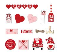 Plateau décoratif à étages - Panneaux de nain de bureau en forme de cœur | Décorations de Saint-Valentin pour plateau à étages - Pour cheminée, table basse, bibliothèque, chambre à coucher, cuisine