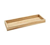 Plateau décoratif carré en bois - 40 x 14 cm - Plateau à bougie naturel avec bord - Bol en bois - Décoration de table - Plateau en bois