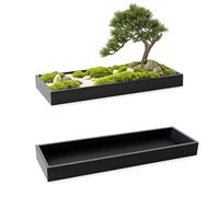 Plateau Décoratif en Acier Inoxydable 201 pour Jardin Zen, Présentation de Bonsaï, Salle de Bain et Comptoir(70x40x5cm/27.5x16x2")