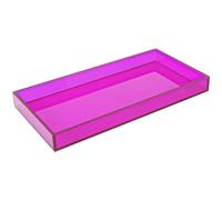 Plateau décoratif en acrylique pour salle de bain, parfum, bijoux, maquillage pour commode, petit bureau, plateau d'évier pour comptoir, violet