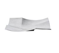 Plateau décoratif en aluminium argenté S 23 cm M 30 cm L 35 cm, argenté, 30x30x6 cm
