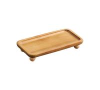 Plateau décoratif en bois avec pied haut pour salle de bain, comptoirs de salle de bain, présentoirs à pieds hauts, plateau en bois