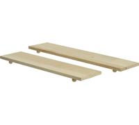 Plateau décoratif en bois avec pieds 65x15x3,5cm marron clair 2pcs