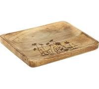 Plateau décoratif en bois de manguier Motif floral 25×20cm Décoration