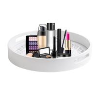 Plateau décoratif en bois : plateau rustique rond avec bord surélevé et finition douce pour servir des sandwichs ou des vases de rétention | Pièce centrale de style maison de campagne pour décoration